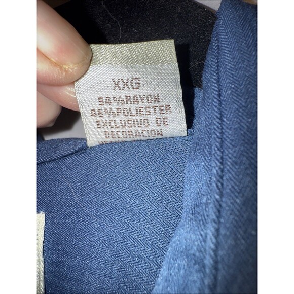 Mens Cubvera Gray/Blue Stripe Leisure Shirt Button Up Sz XXL - Picture 7 of 8